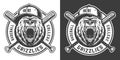 Vintage baseball college team mascot label