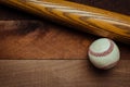 Vintage baseball gear on a wooden background Royalty Free Stock Photo