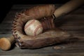 Vintage Baseball in Mitt 2 Royalty Free Stock Photo