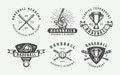 Vintage baseball sport logos, emblems, badges, marks, labels.