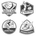 Vintage Basketball Emblems Set