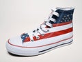 Vintage basketball shoes with usa flag Royalty Free Stock Photo