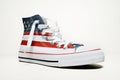 Vintage basketball shoes with usa flag Royalty Free Stock Photo