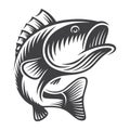 Vintage bass fish concept Royalty Free Stock Photo