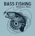 Vintage bass fishing emblems, labels