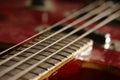 Vintage bass guitar strings, close up Royalty Free Stock Photo