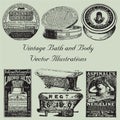 Vintage Bath and Body Vector Illustrations Royalty Free Stock Photo