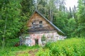 Vintage bathhouse on the Sekirnaya mountain on Solovki.
