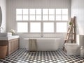 Vintage bathroom 3d render