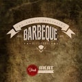 Vintage BBQ Grill restaurant label