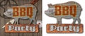 Vintage BBQ Sign on Old Wood Background