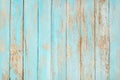 Old weathered wooden plank painted in turquoise blue color. Royalty Free Stock Photo