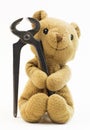 Vintage bear toy (old bear toy with pliers )