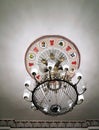 Vintage beautiful classic crystal chandelier shines.