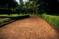 Vintage beautiful park pathway, Garden walkway. Royalty Free Stock Photo