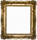 Vintage beautiful silver rectangular frame with an ornament isolated on white.