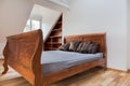 Vintage bed in the attic Royalty Free Stock Photo