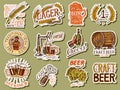 Vintage beer stickers. Set of Alcoholic Label with calligraphic elements. Classic American frame for poster banner Royalty Free Stock Photo