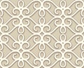 Vintage beige lace texture, swirly seamless pattern