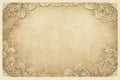 Vintage beige paper texture with floral ornament for background Royalty Free Stock Photo