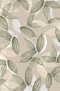 Vintage beige tropical leafy background