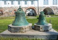 Vintage bell in the courtyard of the Spaso-Preobrazhensky Solovetsky monastery.
