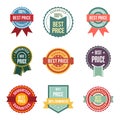 Vintage Best Price Guaranteed Seal Sticker Emblem Set