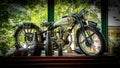 A vintage Bianchi motorcycle, Bovec, Slovenia. Royalty Free Stock Photo