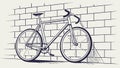 Vintage Bicycle Against a Rustic Brick Wall Backdrop, vector design Generative AI Royalty Free Stock Photo