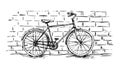 Vintage Bicycle Against a Rustic Brick Wall, vector design Generative AI Royalty Free Stock Photo