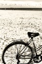 Vintage bicycle on the beach in Santa Pola, Spain Royalty Free Stock Photo