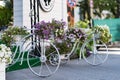 Vintage bicycle on brick background Royalty Free Stock Photo