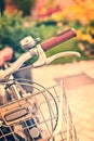 Vintage bicycle detail with bokeh Royalty Free Stock Photo