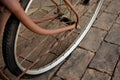 Vintage bicycle detail close up Royalty Free Stock Photo