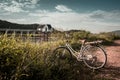Vintage bicycle at filed Royalty Free Stock Photo