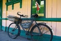 Vintage bicycle. Grocery home deliveries.