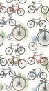 Vintage Bicycle Pattern on White Background Royalty Free Stock Photo
