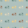 Vintage bicycle seamless pattern.