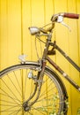 Vintage bicycle on wall Royalty Free Stock Photo