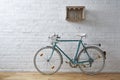 Vintage bicycle in whitebrick studio Royalty Free Stock Photo