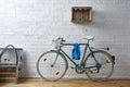 Vintage bicycle in whitebrick studio Royalty Free Stock Photo