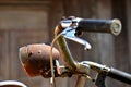 Vintage bicycle and wood background Royalty Free Stock Photo