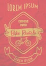 Vintage bicycles rent poster design Royalty Free Stock Photo