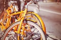 Vintage bicycles in the street