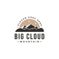 Vintage Big cloud and mountain landscape logo icon vector template Royalty Free Stock Photo