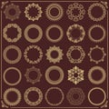 Vintage Big Set of Round Vector Patterns. Collection of Graphics Royalty Free Stock Photo