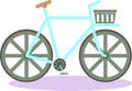 Flat vintage bicycle with basket. Vector. Perfect illustration for travel card Royalty Free Stock Photo