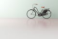 Vintage bike in empty clean room in pastel colors Royalty Free Stock Photo