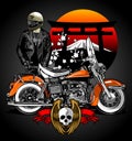 vintage bike orange color biker background Royalty Free Stock Photo