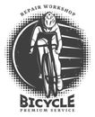 Vintage Bike Repair Workshop Logotype Template